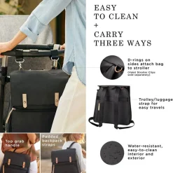 Petunia Pickle Bottom Meta Diapers Backpack - Black Matte Canvas