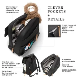 Petunia Pickle Bottom Meta Diapers Backpack - Black Matte Canvas