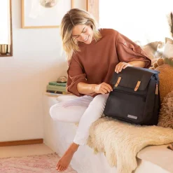 Petunia Pickle Bottom Meta Diapers Backpack - Black Matte Canvas