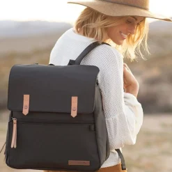 Petunia Pickle Bottom Meta Diapers Backpack - Black Matte Canvas