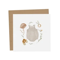 Mimosa Design Party Supplies>Mini Baby Greeting Card - Layette