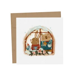 Mimosa Design Greeting Cards|Party Supplies>Mini Christmas Greeting Card - Perfect Happiness