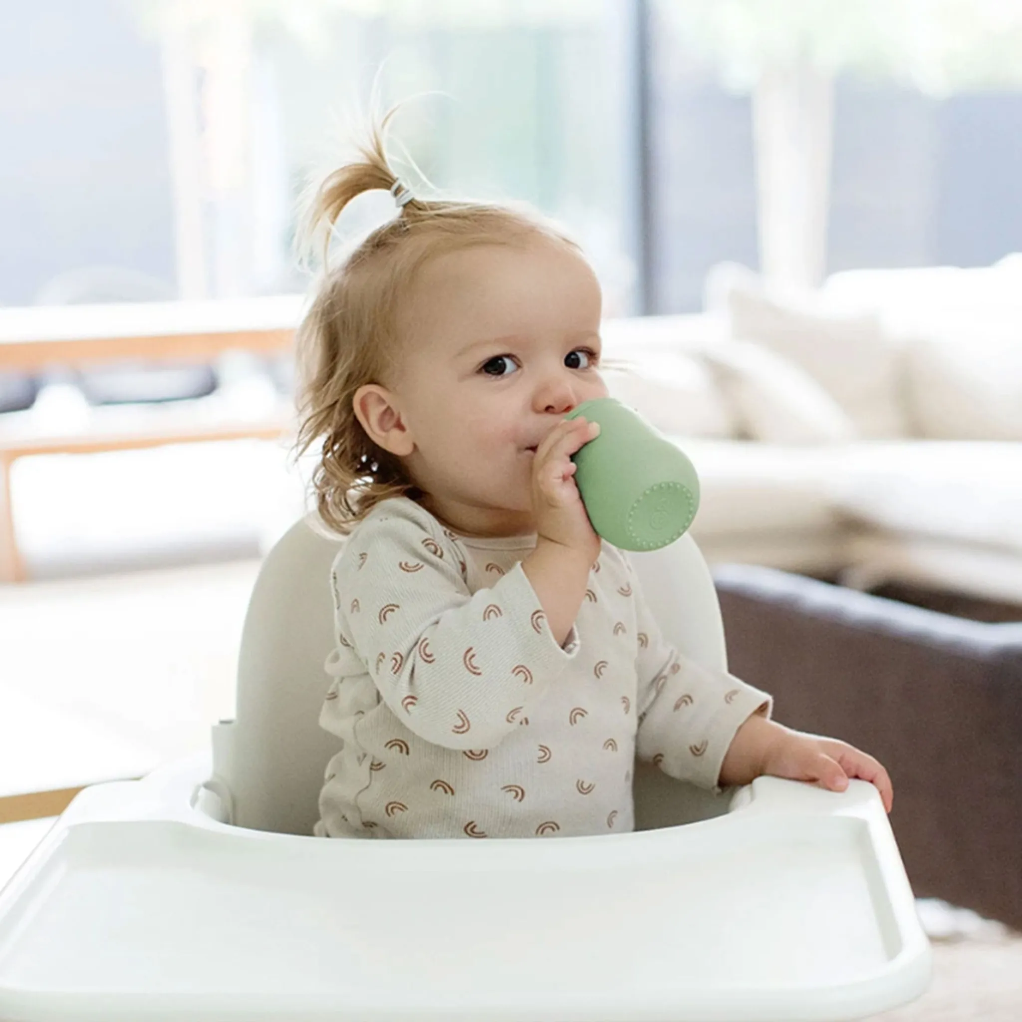 Kids EZ PZ Fun Cups & Tumblers|Cups & Tumblers>Mini Cup + Straw Training System - Sage