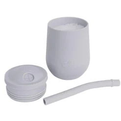 Kids EZ PZ Fun Mini Cup + Straw Training System - Pewter Grey