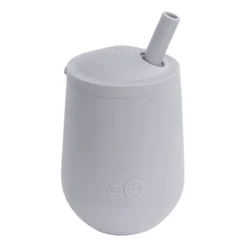 Kids EZ PZ Fun Mini Cup + Straw Training System - Pewter Grey