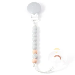 Bulle Mini Wood Pacifier Clip - Gray