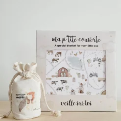 Kids Veille sur Toi Blankets|Blankets>Minky Little Blanket - Gédéon's Farm