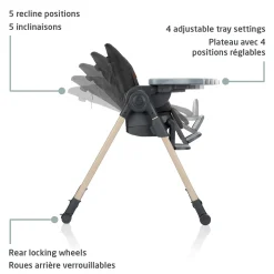 Maxi-cosi Minla 6-in-1 High Chair - Beyond Graphite