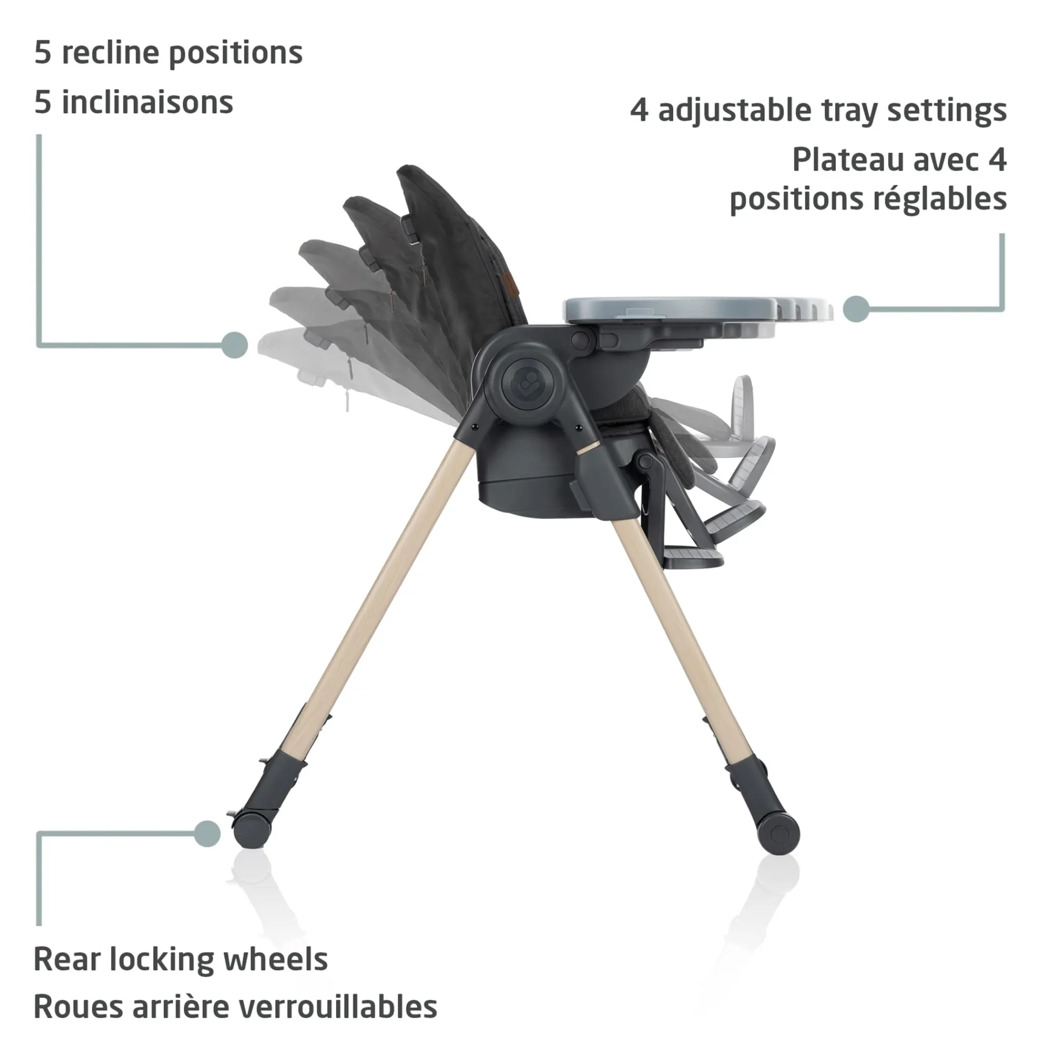 Maxi-cosi Minla 6-in-1 High Chair - Beyond Graphite