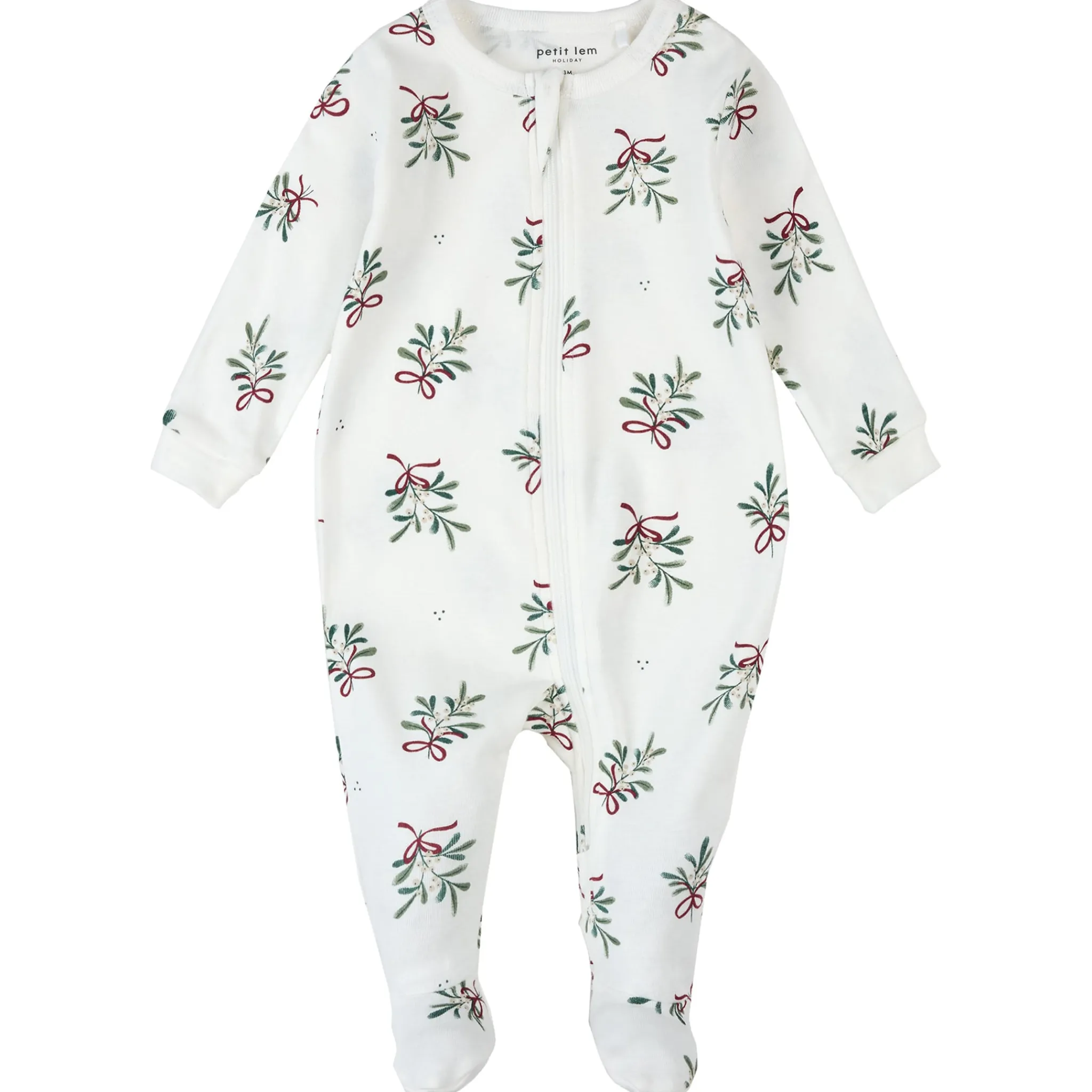 BOY Petit Lem Mistletoe Pajamas 0-24m