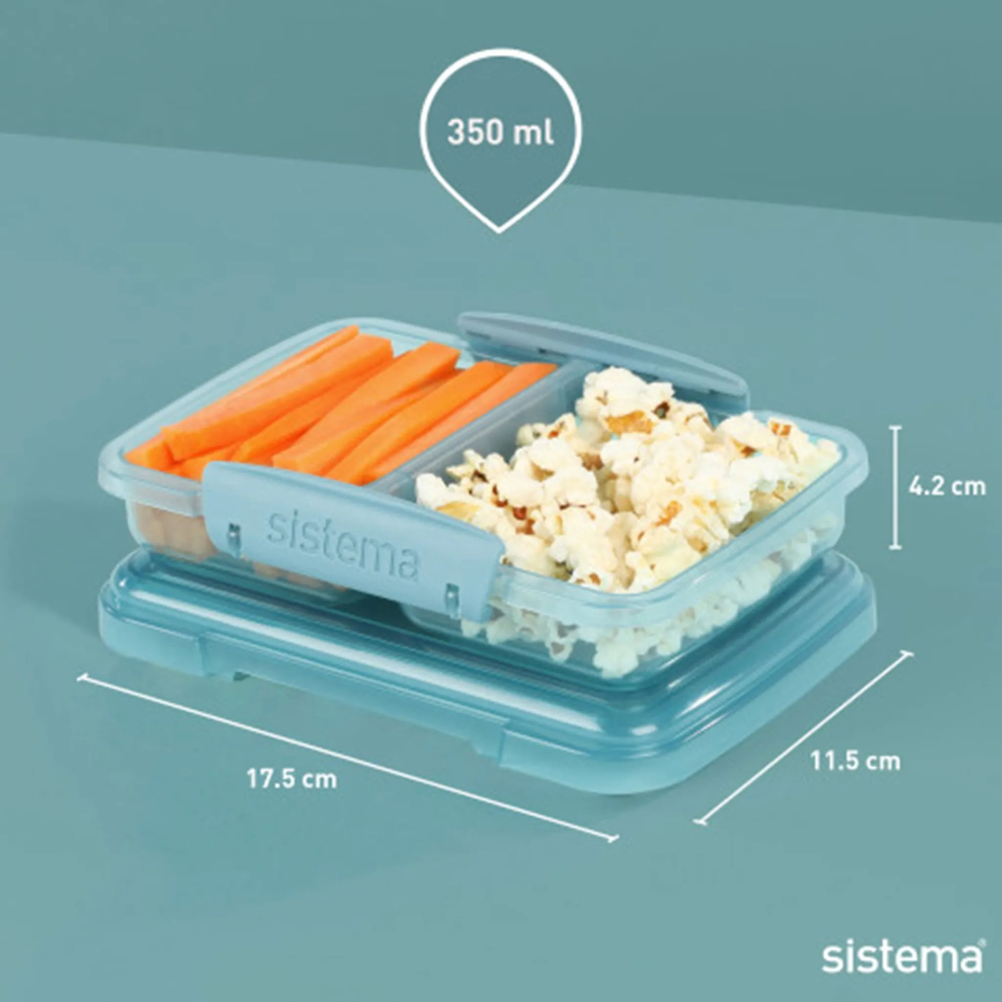 Kids Sistema 350ml Small Split TO GO™ - Teal