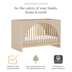 Babyletto Moab 3-in-1 Convertible Crib - Taupe/Ash