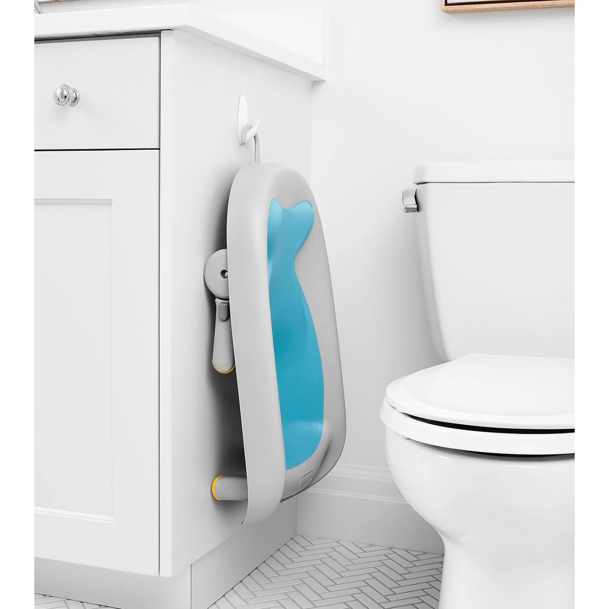 Skip Hop Baby Baths & Seats|Bath Accessories>Moby Recline & Rinse Bather - Grey / Blue