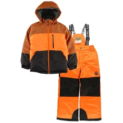 Kids/BOY Rising Sun Outerwear|Snowsuits>Mocha Colorbock Snowsuit 4-14
