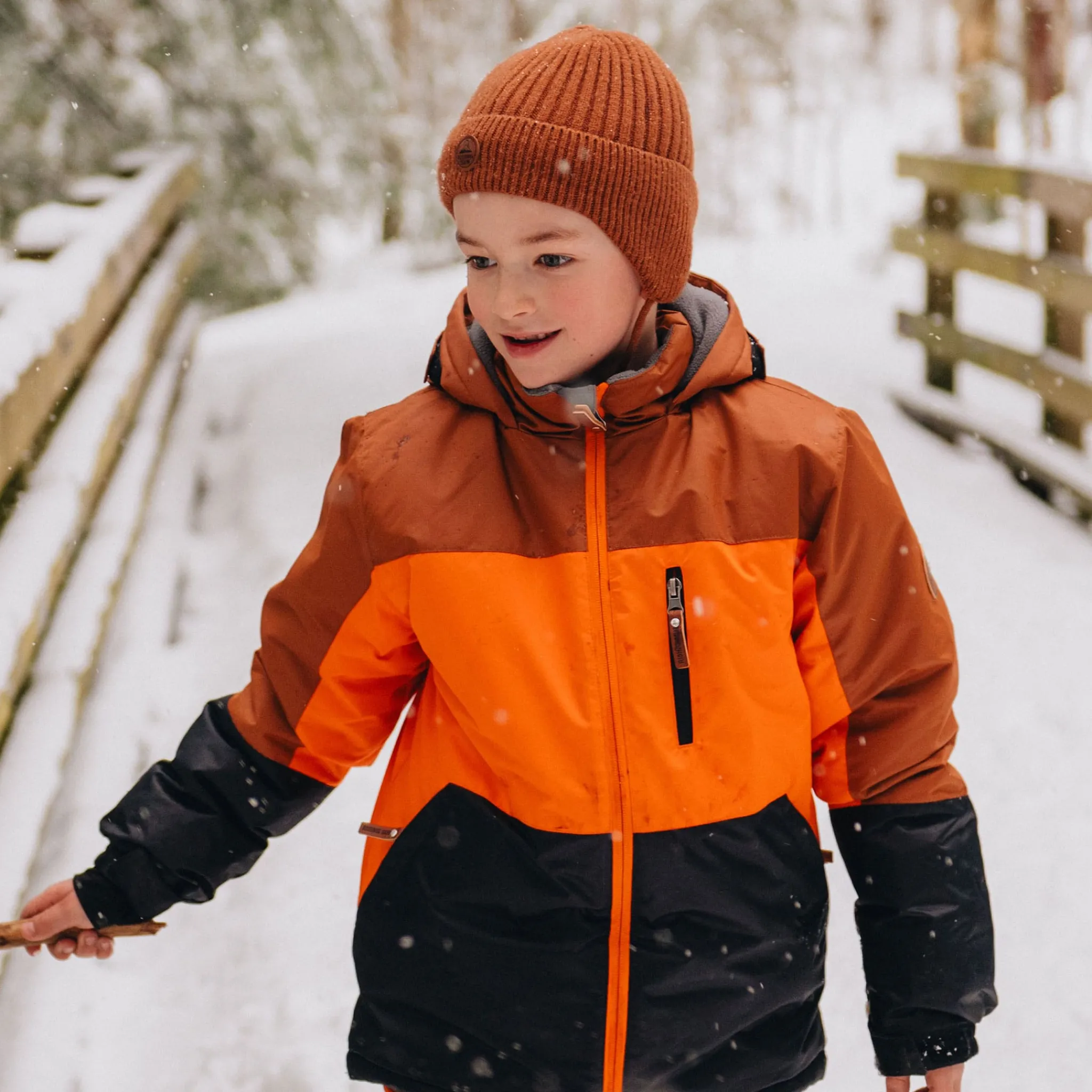Kids/BOY Rising Sun Outerwear|Snowsuits>Mocha Colorbock Snowsuit 4-14