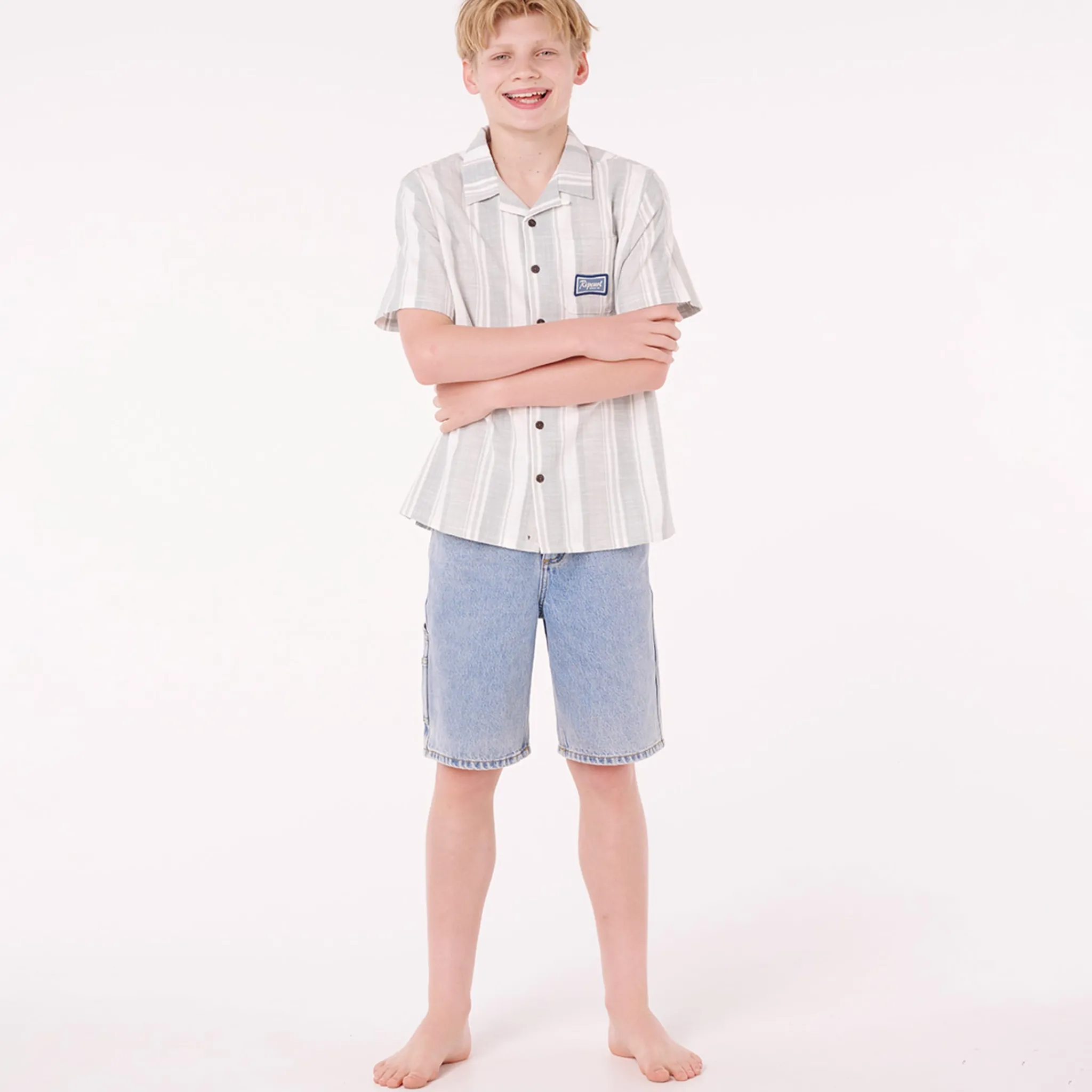 Kids/BOY Rip Curl Tops>Mod Cali Stripe Shirt 8-14y