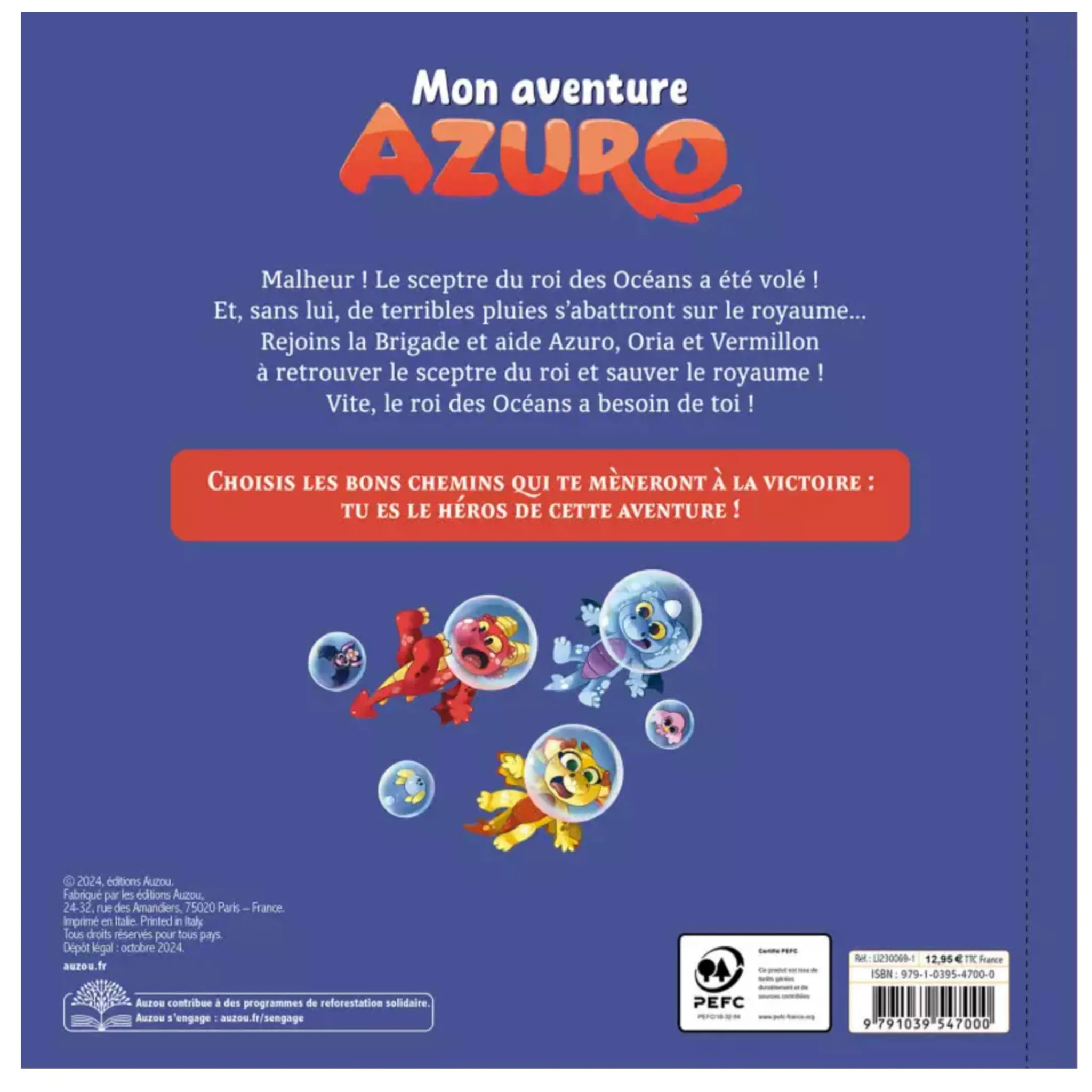 Auzou Mon Aventure Azuro - Le Trésor Perdu des Océans