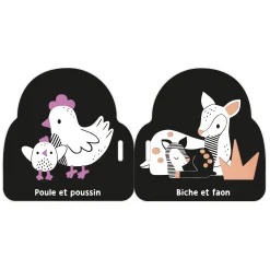 Auzou Mon Premier Livre Poussette en Noir et Blanc - Bébés Animaux