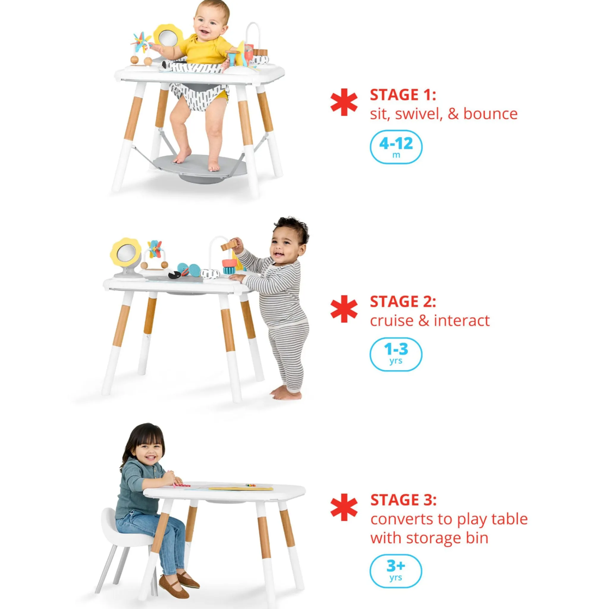 Skip Hop Montessori-Inspired 3-Stage Activity Center & Play Table