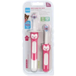 Mam Baby Oral Care>5months+ Learn to Brush Baby Toothbrushes (2) - Pink