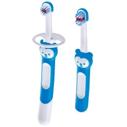 Mam Baby 5months+ Learn to Brush Baby Toothbrushes (2) - Blue