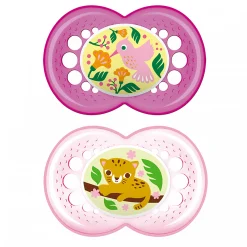 Mam Baby 6months+ Orthodontic Pacifier (2) - Crystal Pink