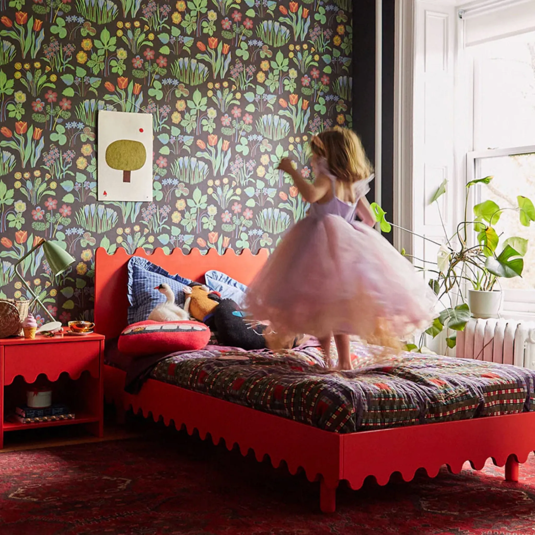 Oeuf Twin, Full & Queen Beds>Moss Twin Bed - Red