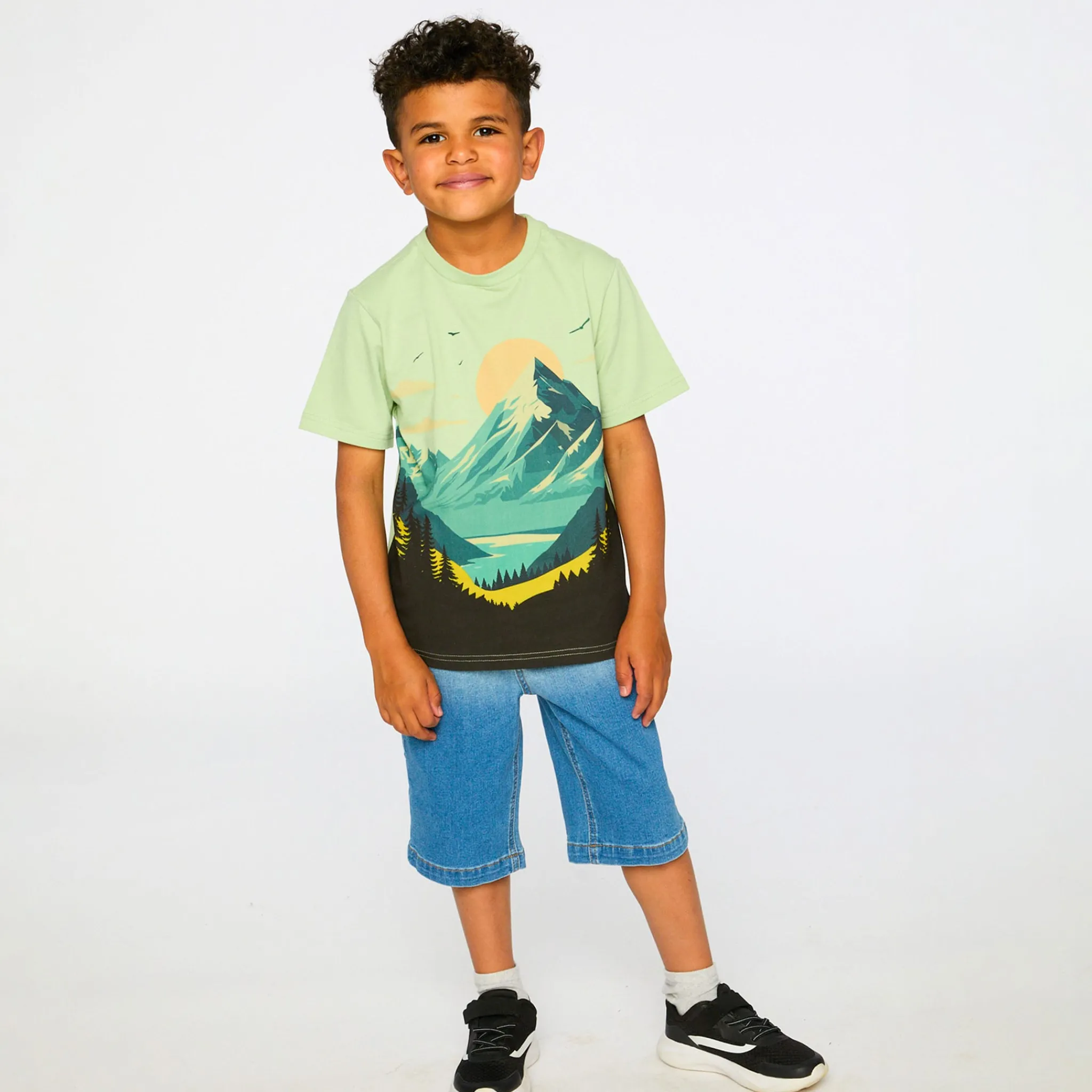 Kids/BOY Deux par Deux Tops>Mountain Boys T-shirt 3-6