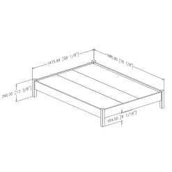 South Shore Munich Double Platform Bed on Legs - Pure White