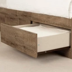 South Shore Munich Twin Mates Bed - Weathered Oak