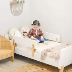 Dadada Baby Muse Toddler Bed - White/Natural