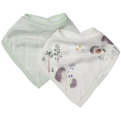Loulou Lollipop Muslin Bandana Bib (2) - Hedgehog