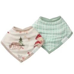 Loulou Lollipop Muslin Products|Bibs>Muslin Bandana Bib (2) -Forest