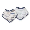 Loulou Lollipop Muslin Products|Bibs>Muslin Bandana Bib Set - Sharks