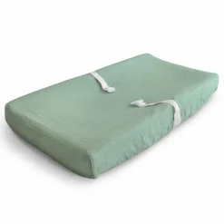Mushie Muslin Changing Pad Cover - Green