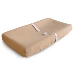 Mushie Changing Tables|Changing Pad Covers>Muslin Changing Pad Cover - Taupe