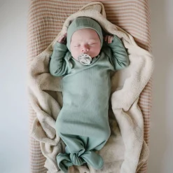 Mushie Muslin Changing Pad Cover - Natural Stripe