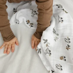 Kids Perlimpinpin Muslin Dinos Blanket