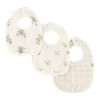 Piccolo Bambino Muslin Set of 3 Milk Bibs -Teddy