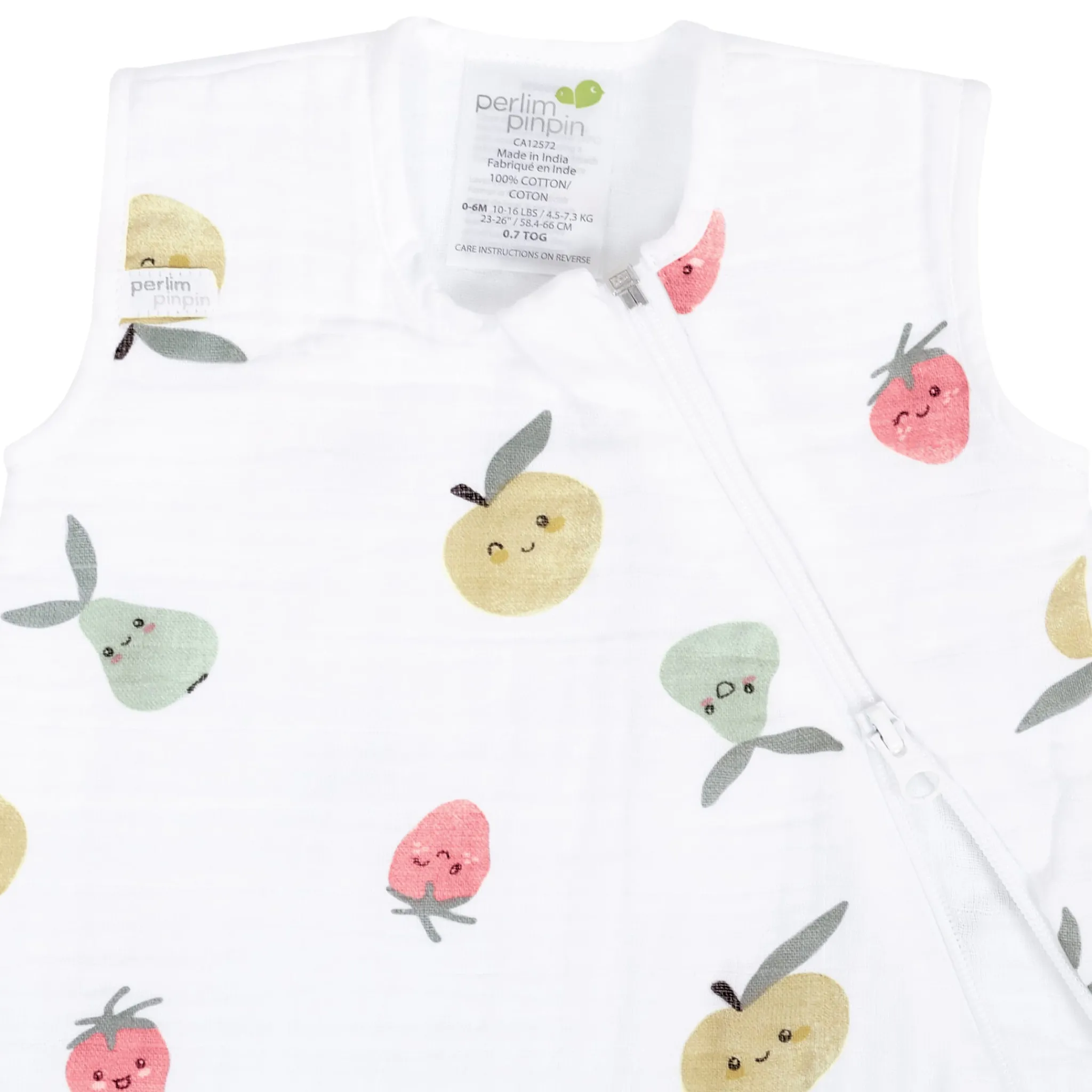 Perlimpinpin Sleep Bags|Pyjamas>Muslin Sleep Bag 0-36 months - Fruits