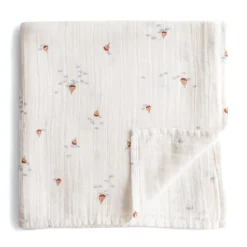 Kids Mushie Muslin Swaddle Blanket - Boats