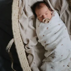 Kids Mushie Muslin Swaddle Blanket - Boats