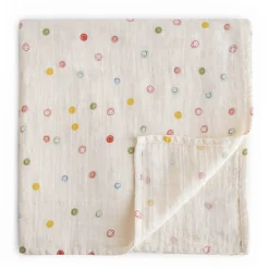 Kids Mushie Muslin Swaddle Blanket - Smiley