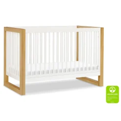 Million Dollar Baby Cribs & Mattresses|Cribs & Mattresses>Nantucket 3-in-1 Convertible Crib with Toddler Bed Conversion Kit - Warm White / Honey