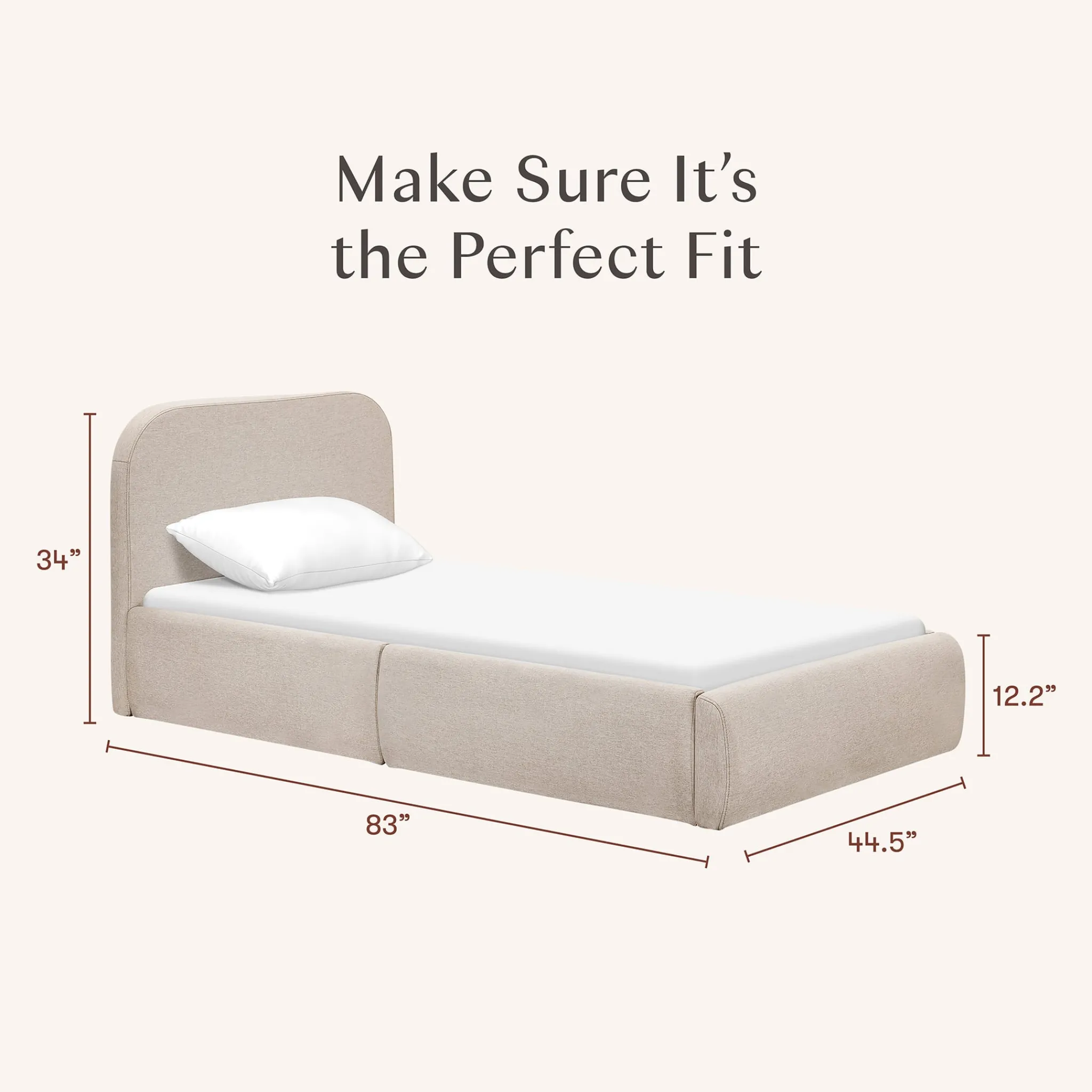 Babyletto Nara Twin Bed - Performance Beach Eco-Weave