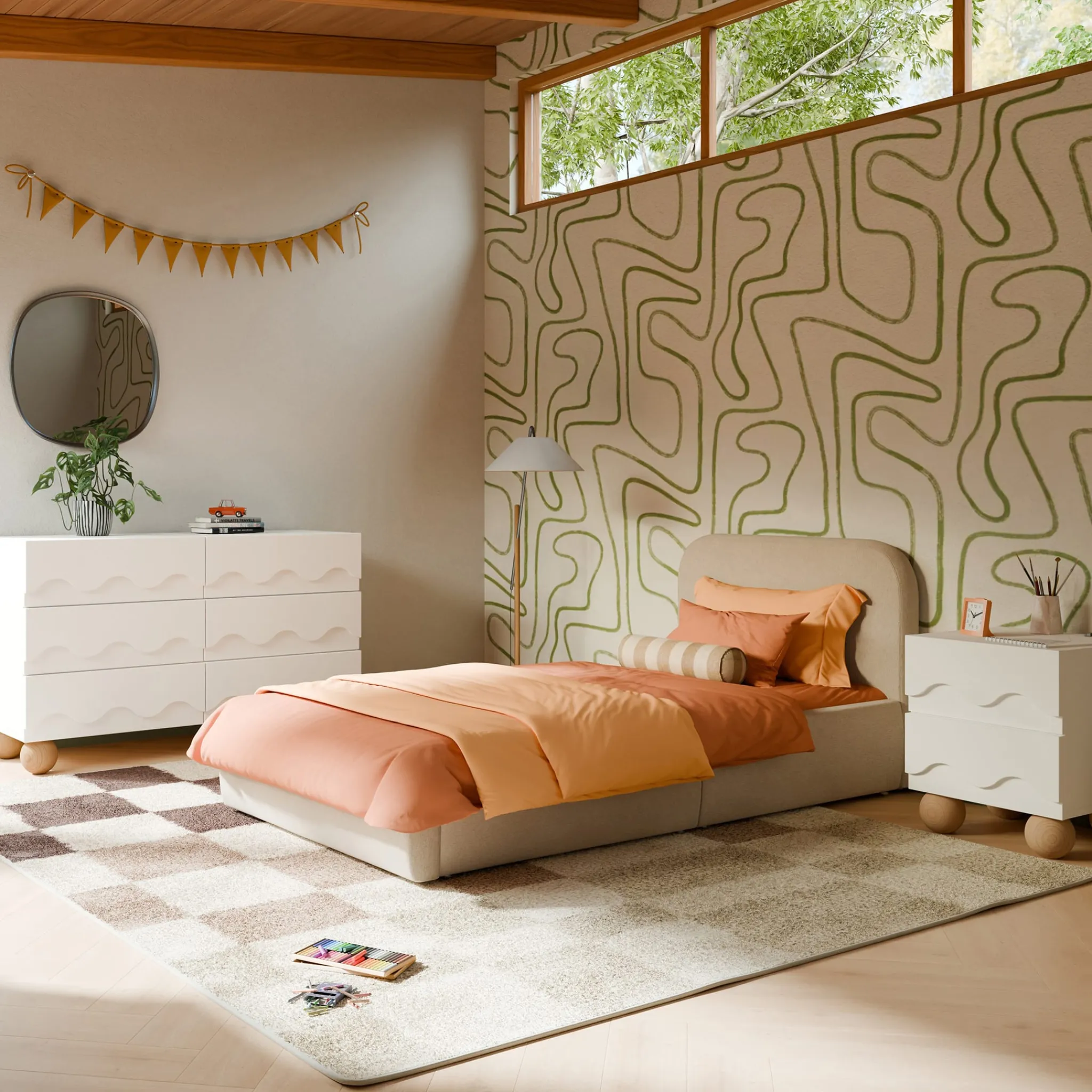 Babyletto Nara Twin Bed - Performance Beach Eco-Weave