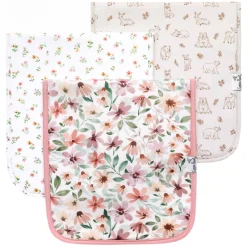 Copper Pearl Natalie Flower Burp Cloths Set