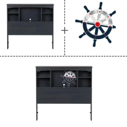 South Shore Navali Twin Bookcase Headboard - Blueberry