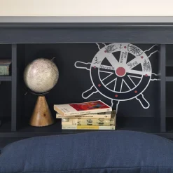 South Shore Navali Twin Bookcase Headboard - Blueberry