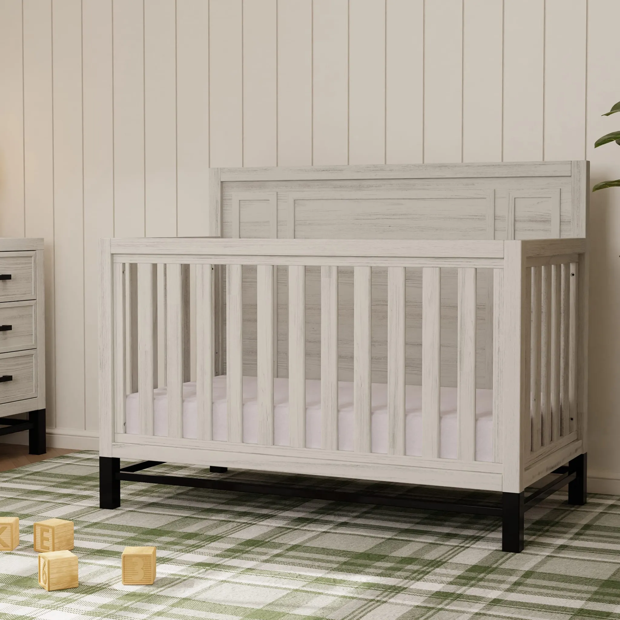 Franklin et Ben Cribs & Mattresses|Cribs & Mattresses>Newbern 4-in-1 Convertible Crib - White Driftwood
